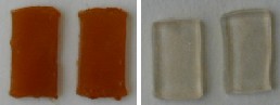 Figure 2. Typical example of embedded raspberry nuclei following extraction with standard protocols (left) and the method described here (right)